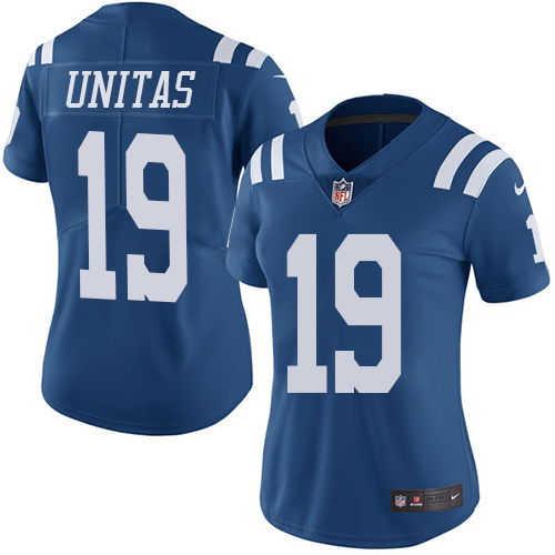 Indianapolis Colts 19 Limited Johnny Unitas Royal Blue Nike NFL Women JerseyVapor Untouchable jerseys